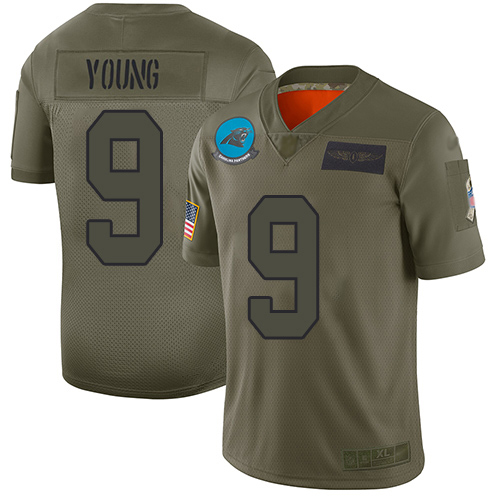 Panthers #9 Bryce Young Camo Youth Stitched Limited 2019 Salute To Service Jersey