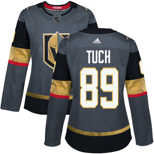 Adidas Golden Vegas Golden Knights #89 Alex Tuch Grey Home Authentic Women's Stitched Jersey Womens