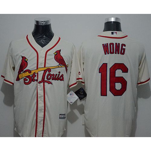 St.Louis Cardinals #16 Kolten Wong Cream New Cool Base Stitched Jersey Men's