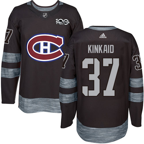 Adidas Montreal Canadiens #37 Keith Kinkaid Black 1917-2017 100th Anniversary Stitched Jersey Men's