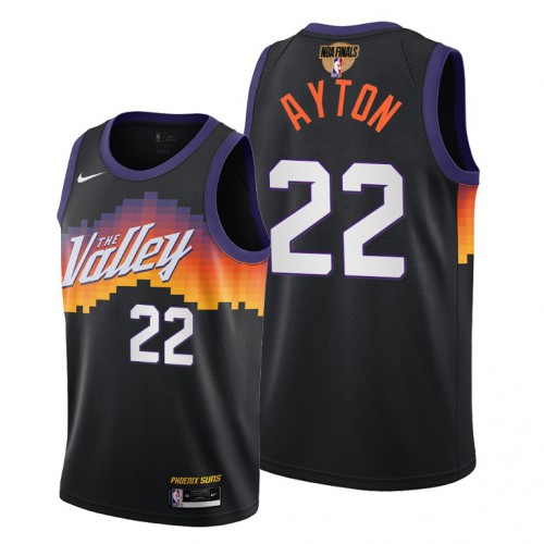Phoenix Suns #22 Deandre Ayton Mens 2021 Finals Bound City Edition Jersey Black Mens