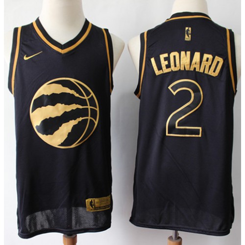 Toronto Raptors #2 Kawhi Leonard Black/Gold Swingman Limited Edition Jersey Mens