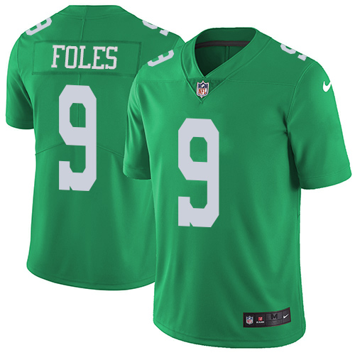 Philadelphia Eagles #9 Nick Foles Green Youth Stitched Limited Rush Jersey Youth