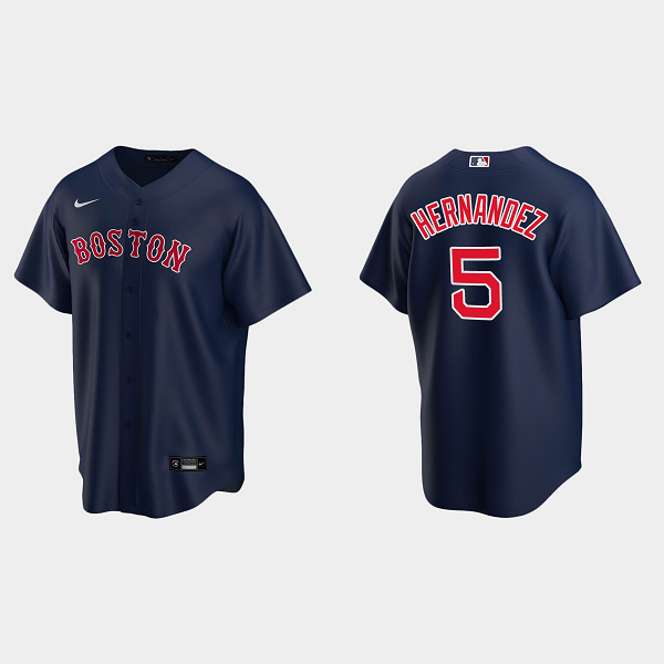 Men's Youth Women's Boston Red Sox #5 Enrique Hernandez Cool Base Alternate Jersey - Navy