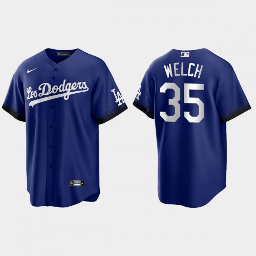 Los Angeles Los Angeles Dodgers #35 Bob Welch Men's 2021 City Connect Game Jersey Royal Men's