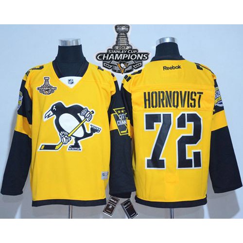 Pittsburgh Penguins #72 Patric Hornqvist Gold 2017 Stadium Series Stanley Cup Finals Champions Stitched Jersey Men's