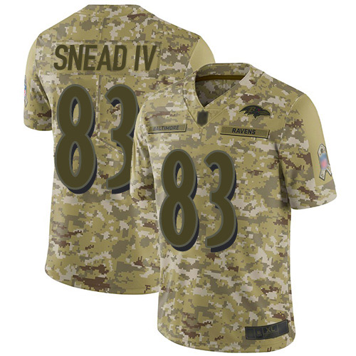 Baltimore Ravens #83 Willie Snead IV Camo Youth Stitched Limited 2018 Salute to Service Jersey Youth