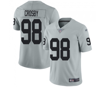 Men's Youth Women's  Las Vegas Oakland Raiders #98 Maxx Crosby Silver Limited Inverted Legend Football Jersey