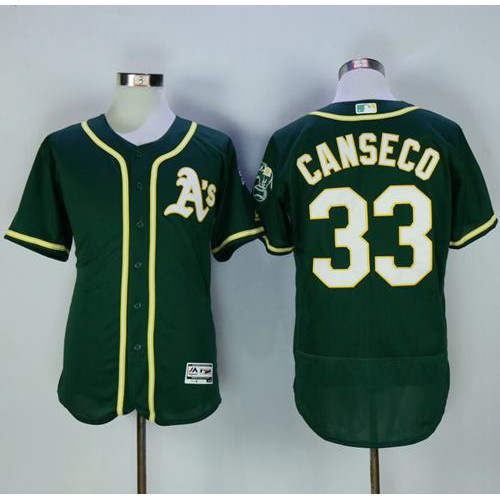 Oakland Athletics #33 Jose Canseco Green Flexbase Authentic Collection Stitched Jersey Men's