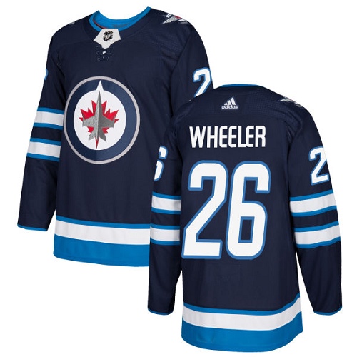 Adidas Winnipeg Jets #26 Blake Wheeler Navy Blue Home Authentic Stitched Jersey Men's
