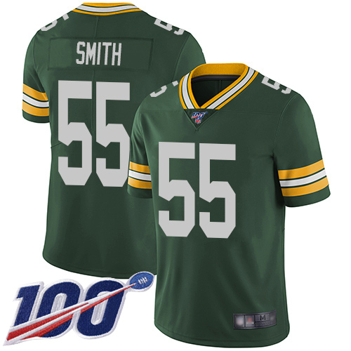 Green Bay Packers #55 Za'Darius Smith Green Team Color Men's Stitched 100th Season Vapor Limited Jersey Men's