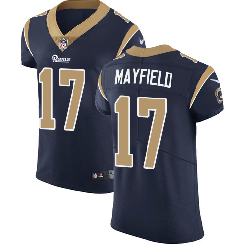 Rams #17 Baker Mayfield Navy Blue Team Color Men's Stitched Vapor Untouchable Elite Jersey