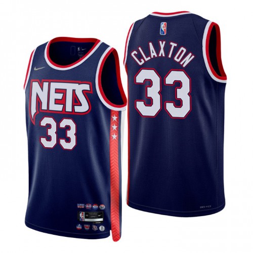 Brooklyn Brooklyn Nets #33 Nicolas Claxton Mens Navy 2021/22 Swingman Jersey - City Edition Mens