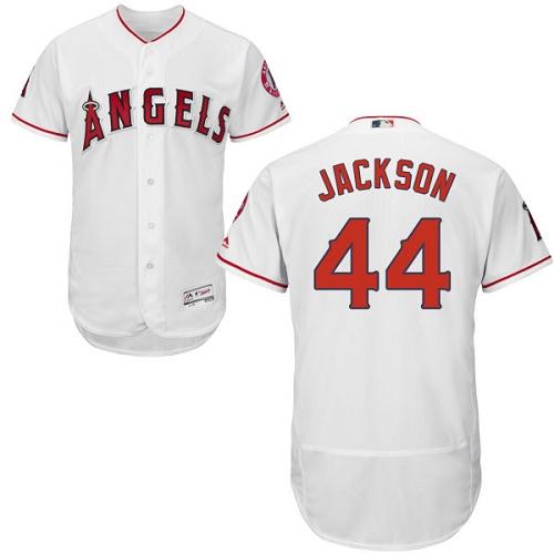 Los Angeles Angels of Anaheim #44 Reggie Jackson White Flexbase Authentic Collection Stitched Jersey Men's
