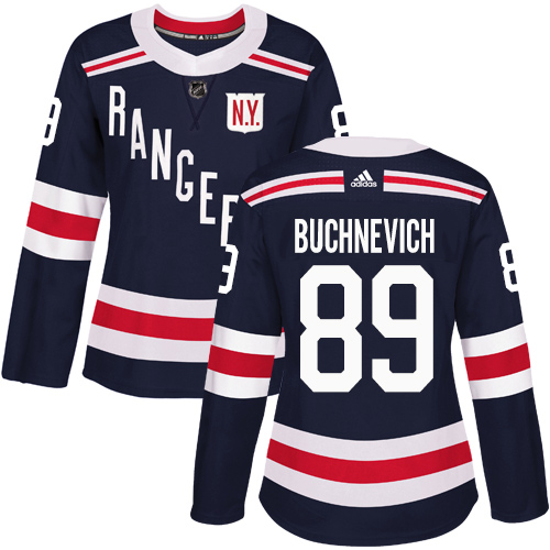 Adidas New York Rangers #89 Pavel Buchnevich Navy Blue Authentic 2018 Winter Classic Women's Stitched Jersey Womens