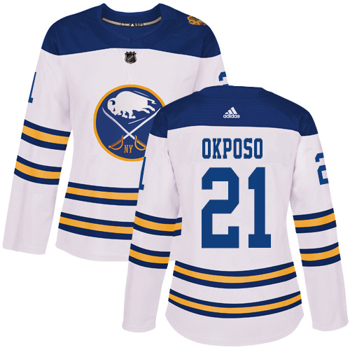 Adidas Buffalo Sabres #21 Kyle Okposo White Authentic 2018 Winter Classic Women's Stitched Jersey Womens