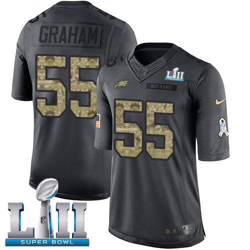Eagles #55 Brandon Graham Black Super Bowl LII Men's Stitched Limited 2016 Salute To Service Jersey