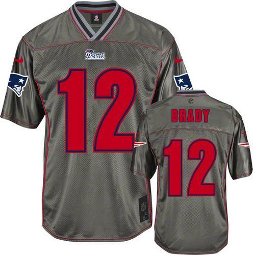Patriots #12 Tom Brady Grey Men's Stitched Elite Vapor Jersey