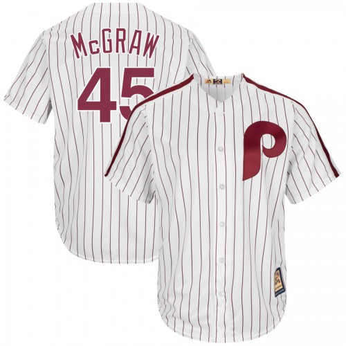 Philadelphia Philadelphia Phillies #45 Tug McGraw Majestic Cooperstown Collection Cool Base Player Jersey White Men's