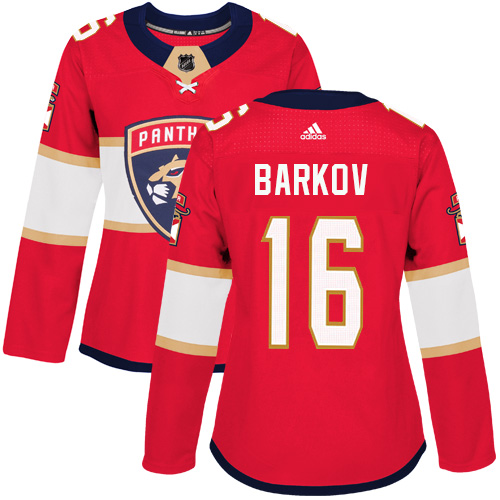 Adidas Florida Panthers #16 Aleksander Barkov Red Home Authentic Women's Stitched Jersey Womens