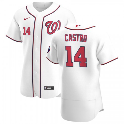 Washington Washington Nationals #14 Starlin Castro Men's White Home 2020 Authentic Player Jersey Men's