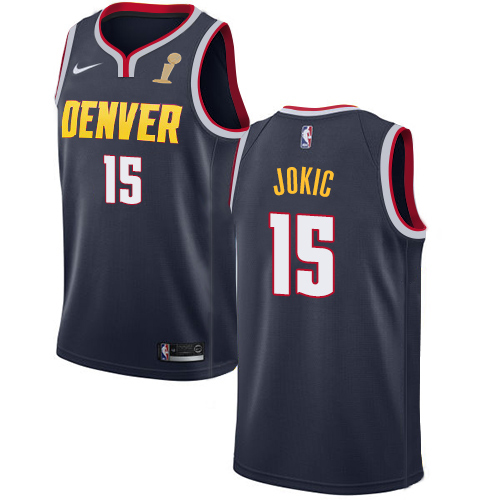 Nuggets #15 Nikola Jokic Navy Women's 2023 Finals Champions Swingman Icon Edition Jersey