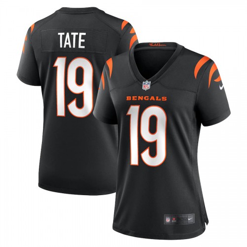 Cincinnati Cincinnati Bengals #19 Auden Tate Black Women's Game Jersey Womens