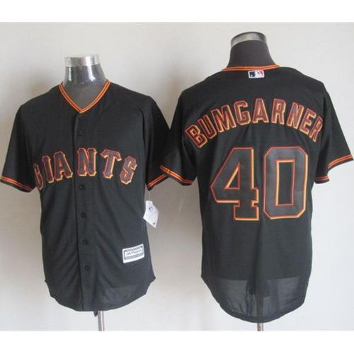 San Francisco Giants #40 Madison Bumgarner Black New Cool Base Stitched Jersey Men's