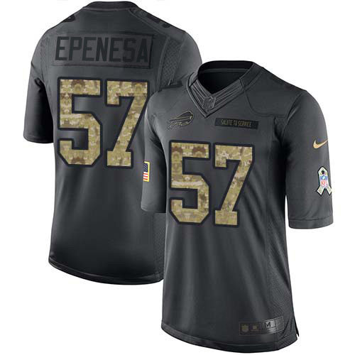 Buffalo Bills #57 A.J. Epenesas Black Youth Stitched Limited 2016 Salute to Service Jersey Youth