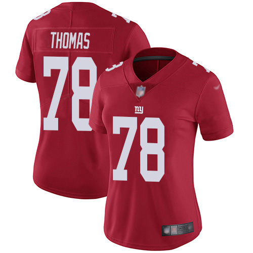 New York Giants #78 Andrew Thomas Red Women's Stitched Limited Inverted Legend Jersey Womens