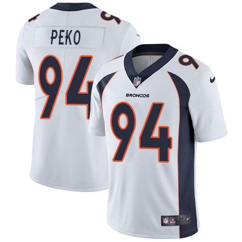 Denver Broncos #94 Domata Peko White Men's Stitched Vapor Untouchable Limited Jersey Men's