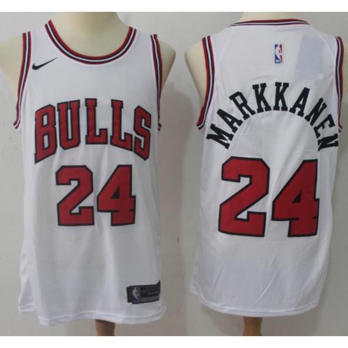 Chicago Bulls #24 Lauri Markkanen White Swingman Association Edition Jersey Mens