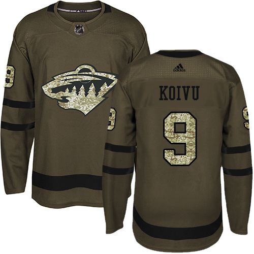 Adidas Minnesota Wild #9 Mikko Koivu Green Salute to Service Stitched Youth Jersey Youth