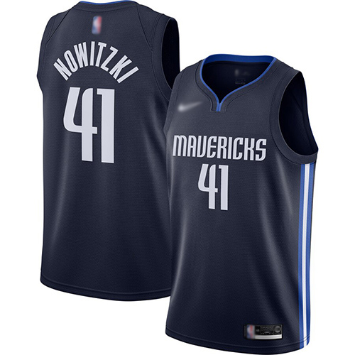 Dallas Mavericks #41 Dirk Nowitzki Navy Swingman Statement Edition 2019/2020 Jersey Mens