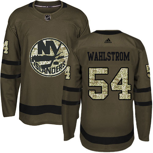 Adidas New York Islanders #54 Oliver Wahlstrom Green Salute to Service Stitched Jersey Men's