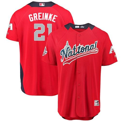Arizona Diamondbacks #21 Zack Greinke Red 2018 All-Star National League Stitched Jersey Men's
