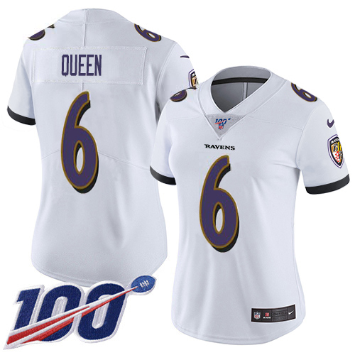 Ravens #6 Patrick Queen White Women's Stitched 100th Season Vapor Untouchable Limited Jersey