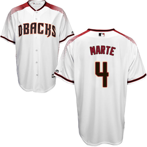 Arizona Diamondbacks #4 Ketel Marte White/Crimson Home Stitched Youth Jersey Youth