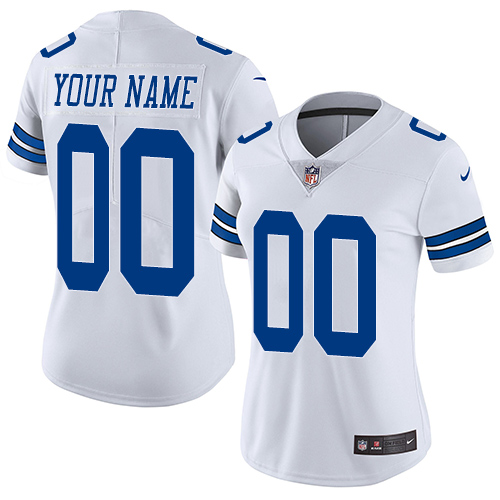 Dallas Cowboys Customized White Stitched Vapor Untouchable Limited Women's Jersey