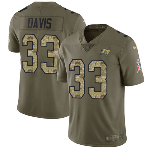 Tampa Bay Buccaneers #33 Carlton Davis III Olive/Camo Youth Stitched Limited 2017 Salute to Service Jersey Youth
