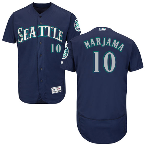 Seattle Mariners #10 Mike Marjama Navy Blue Flexbase Authentic Collection Stitched Jersey Men's