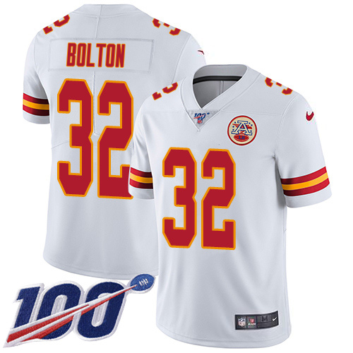 Chiefs #32 Nick Bolton White Men's Stitched 100th Season Vapor Limited Jersey