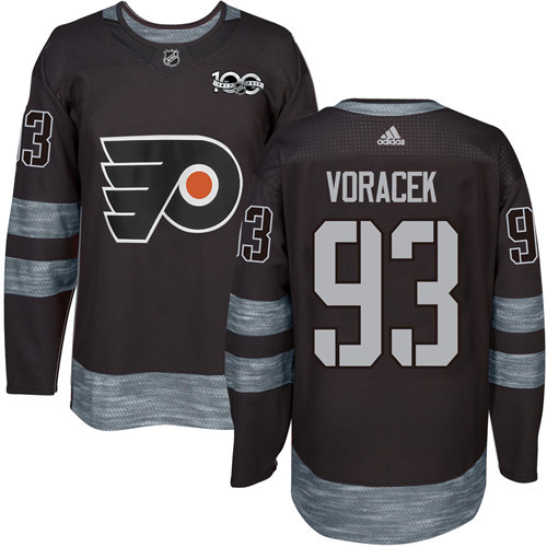 Adidas Philadelphia Flyers #93 Jakub Voracek Black 1917-2017 100th Anniversary Stitched Jersey Men's