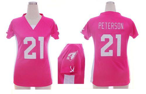 Cardinals #21 Patrick Peterson Pink Draft Him Name & Number Top Women's Stitched Elite Jersey