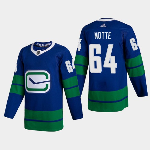 Vancouver Vancouver Canucks #64 Tyler Motte Men's Adidas 2020-21 Authentic Player Alternate Stitched Jersey Blue Men's