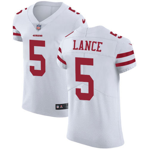 San Francisco 49ers #5 Trey Lance White Men's Stitched Vapor Untouchable Elite Jersey