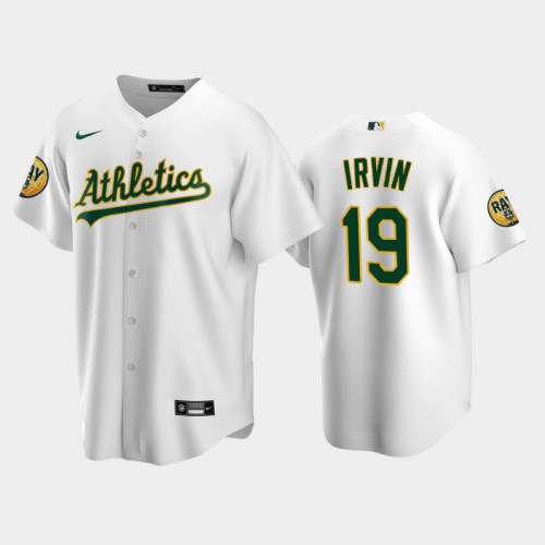 Oakland Oakland Athletics #19 Cole Irvin Men's 2022 Ray Patch Authentic Home White Jersey Men's