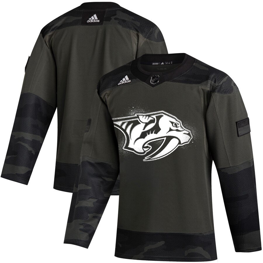 Nashville Predators Adidas 2019 Veterans Day Authentic Practice Jersey Camo