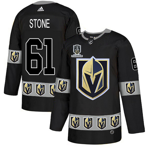 Adidas Golden Knights #61 Mark Stone Black 2023 Stanley Cup Champions Authentic Team Logo Fashion Stitched Jersey