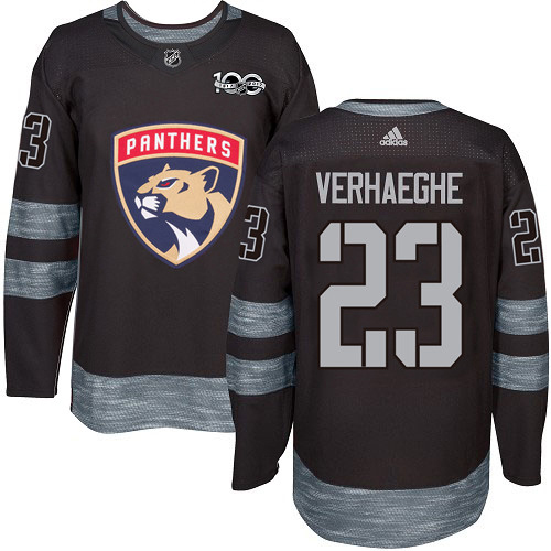 Adidas Panthers #23 Carter Verhaeghe Black 1917-2017 100th Anniversary Stitched Jersey